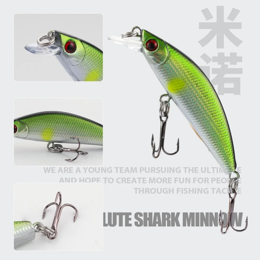 Minnow Fishing Lure 55mm/5.5g Sinking Wobbler Jig Hard Bait 3D Eyes Treble Hook bass Pesca SwimBait Fishing Tackle 1pcs