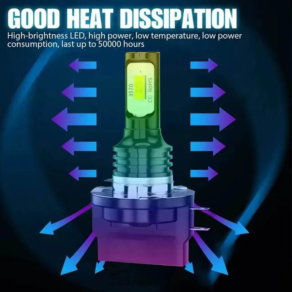 2Pcs H11B H8B H9B LED Bulb H11 H8 H9 Headlight Fog Light Canbus Mini 60W 20000LM 6500K CSP 12V Auto Diode Lamp
