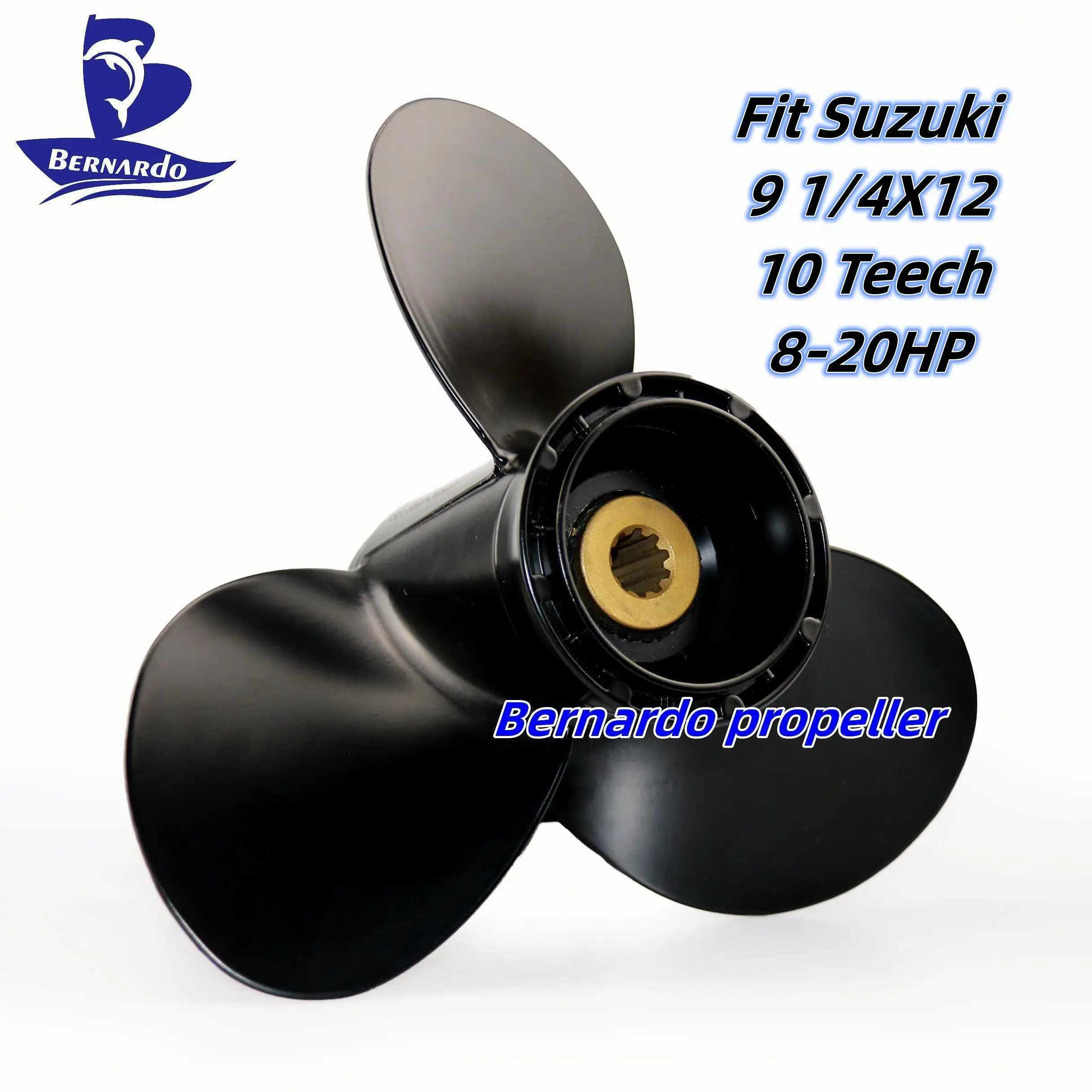 Bernardo Boat Propeller 9 1/4x12 Fit Suzuki Outboard Engines 8 9.9 15 20 HP Motor Aluminum Alloy Screw 3 Blades 10 Tooth Spline welly 1 18 suzuki hayabusa gsx1300r motorcycle models alloy model motor bike miniature race toy for gift collection