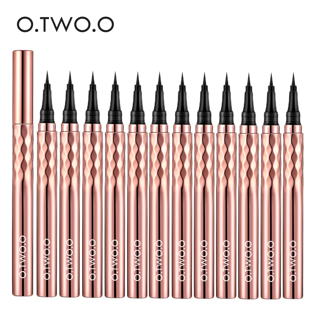 

O.TWO.O 12pcs Liquid Eyeliner Pencil Waterproof 12 Hours Lasting Fast Drying Eye Liner Pen Ultra Fine Black Eye Makeup for Women