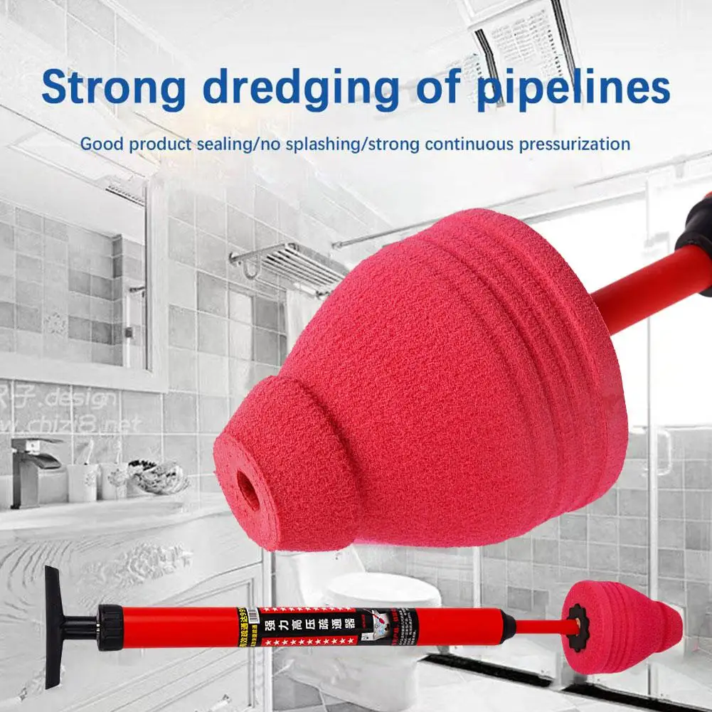 High Pressure Toilet Unblock One Shot Toilet Pipe Plunger Quickly Unblock Household Toilet Sewer Dredging Plunger 1/2Pcs 3