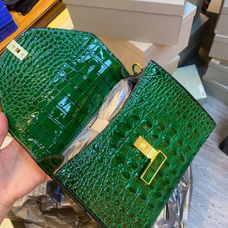 Borsa a mano da donna vintage con patta e risvolto, in pelle crosta, nuova borsa a tracolla di design da donna, a tracolla singola_voghion.com
