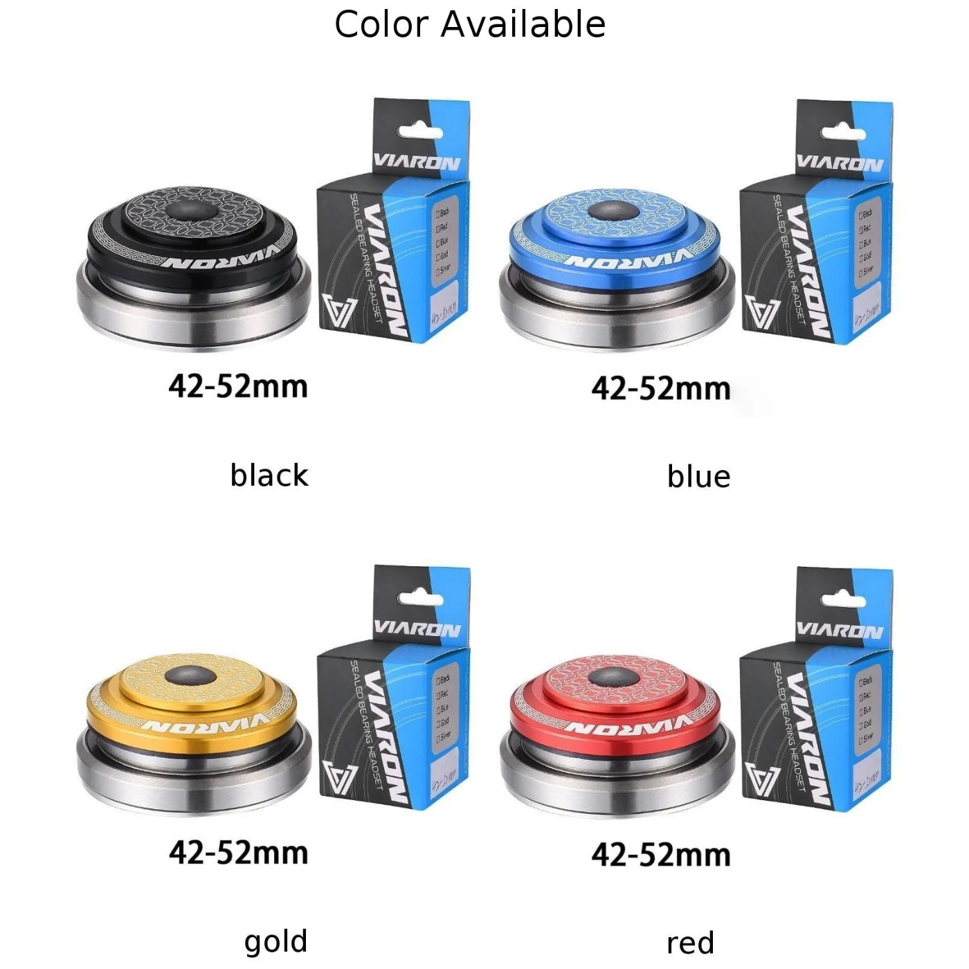 CNC Bicycle Headset 42-52MM Straight Tube Frame To Tapered Tube Fork Adapter Double Bearing Structure Cycling Bike Headset