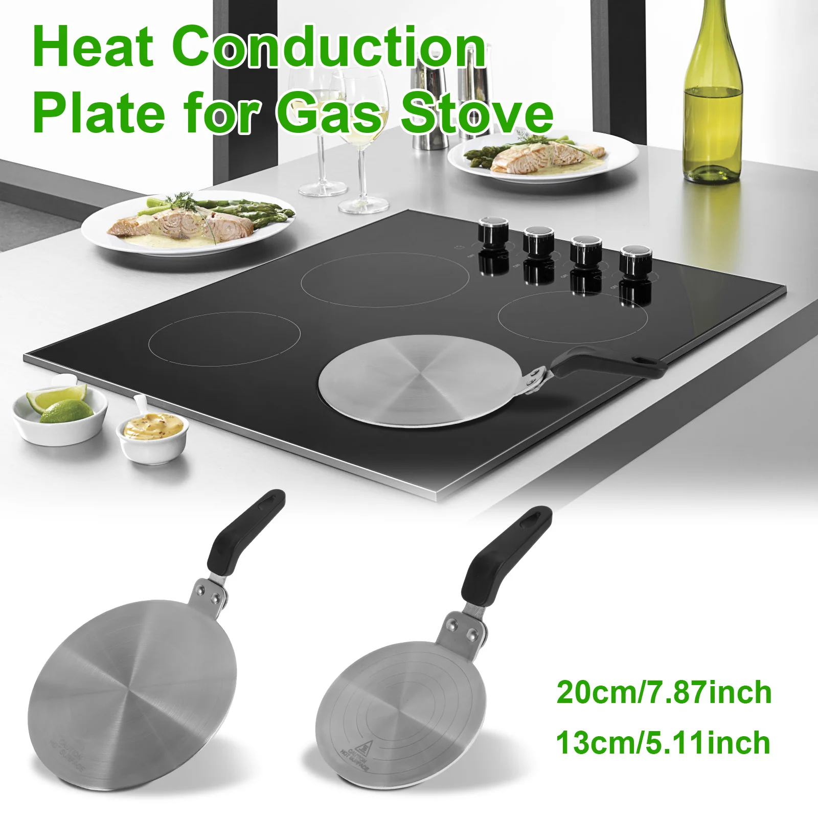 Heat Diffuser Plate Stainless Steel Induction Adapter 13cm/20cm Round Cookware Pan