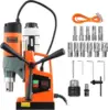 Mag Drill Press, 1300W 1.57" Boring Diameter, 2922lbf Power Portable Magnetic Drill, 810 PRM, 11Pcs Drill Bits Electric Drilling 1