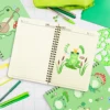 Notebook 4-piece set A5 Gift box Stationery back-to-school gift Writing Notepad Green inner cover eye protection coil This frog 3