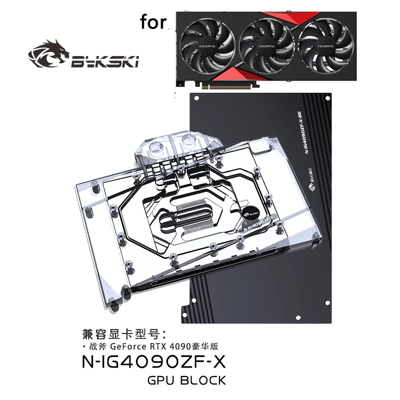 Bykski Water Block Per Colorful Geforce Rtx 4090 Battle Ax Gpu Card/Radiatore Di Raffreddamento In Rame Rgb Aura/ N-Ig4090Zf-X