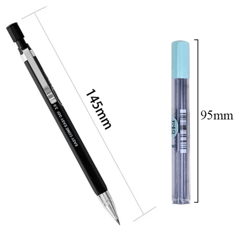 2.0mm Mechanical Pencil 3Pcs Drawing Painting Automatic Pencil Lead Set Students Supplies Office School Kawaii Stationery 5