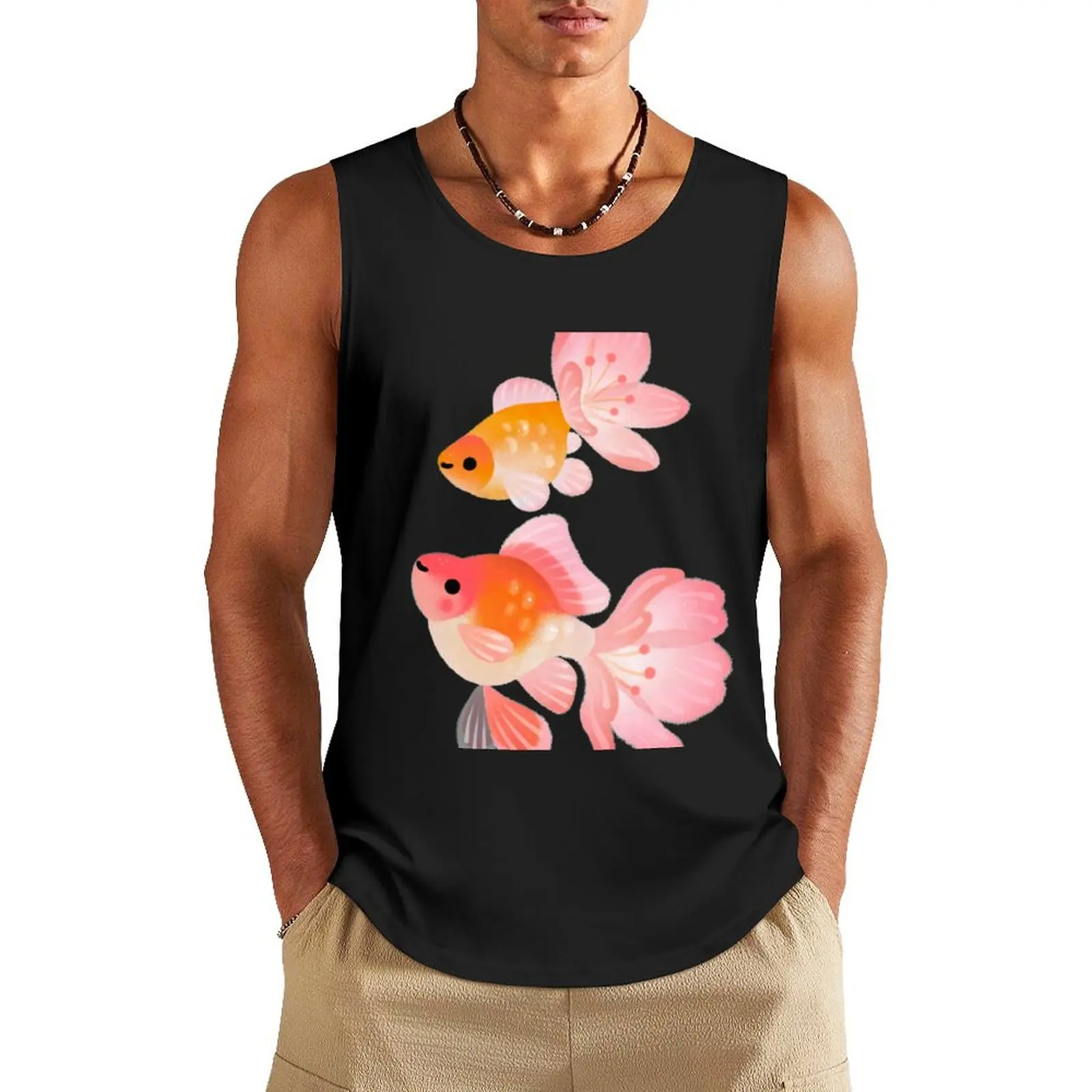 

Cherry blossom goldfish 1 Tank Top Japanese t-shirt summer clothes gym top