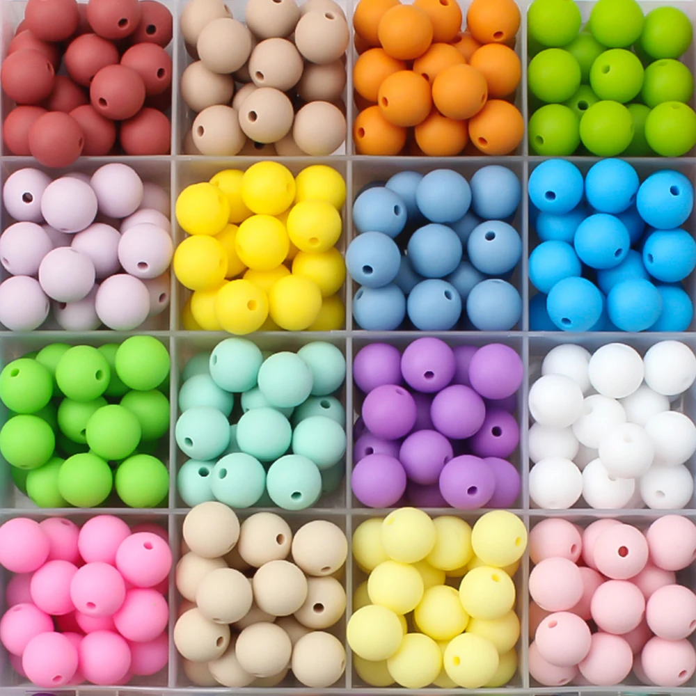 Silicone Beads for DIY Jewelry and Crafting - BPA Free, 12mm Round - Assorted Quantities