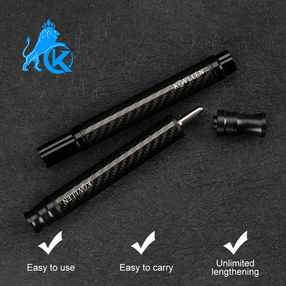 KONLLEN Middle Extension Carbon Pool Extender Billiards Extension Tool Billiard Holder Professional Aluminum Alloy Accessory anti rust pool cue extension extender for predator p3 series billiards accessory