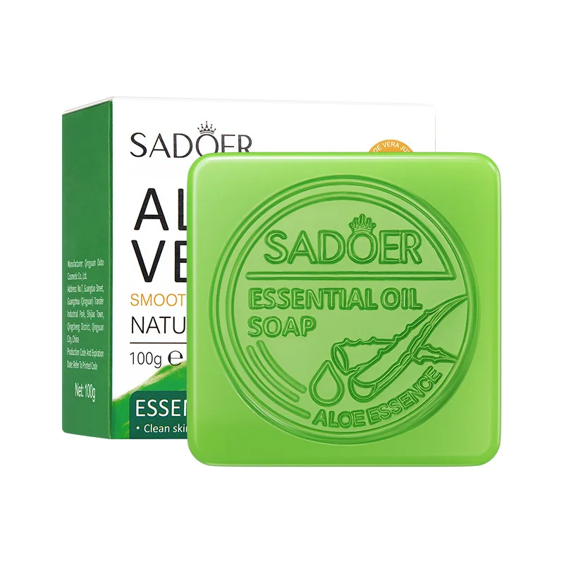 Aloe Vera Smooth Cleansing Soap Handmade Cleansing Soap Cleans Pores Deep Facial Care Brightens Skin Oil Control Moisturizing 5