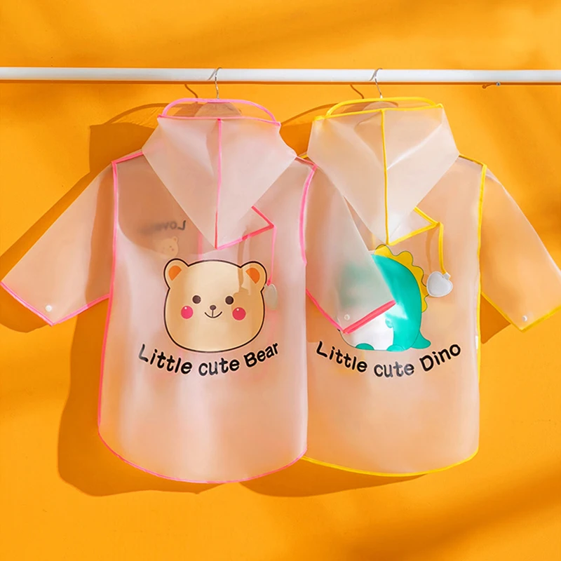 Raincoat Poncho Raincoat For Kids Primary School Kindergarten Baby Poncho boys Girls Transparent Waterproof Rainwear
