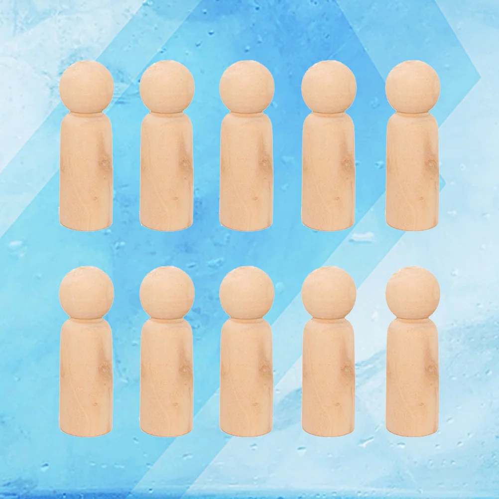 

10pcs Unfinished Wooden Peg Dolls Wood Bodies for Crafting Decoration Ornament