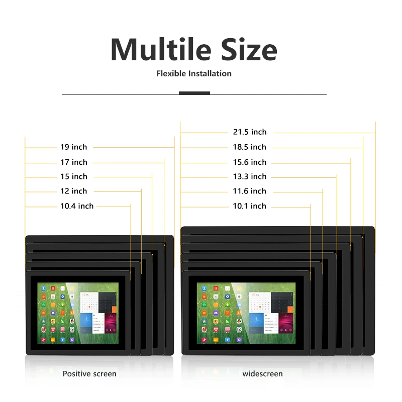 10.4/12.1/13.3/15 "/17/18.5/21.5 inch LED Touch Monitor Industrial Grade Aluminu