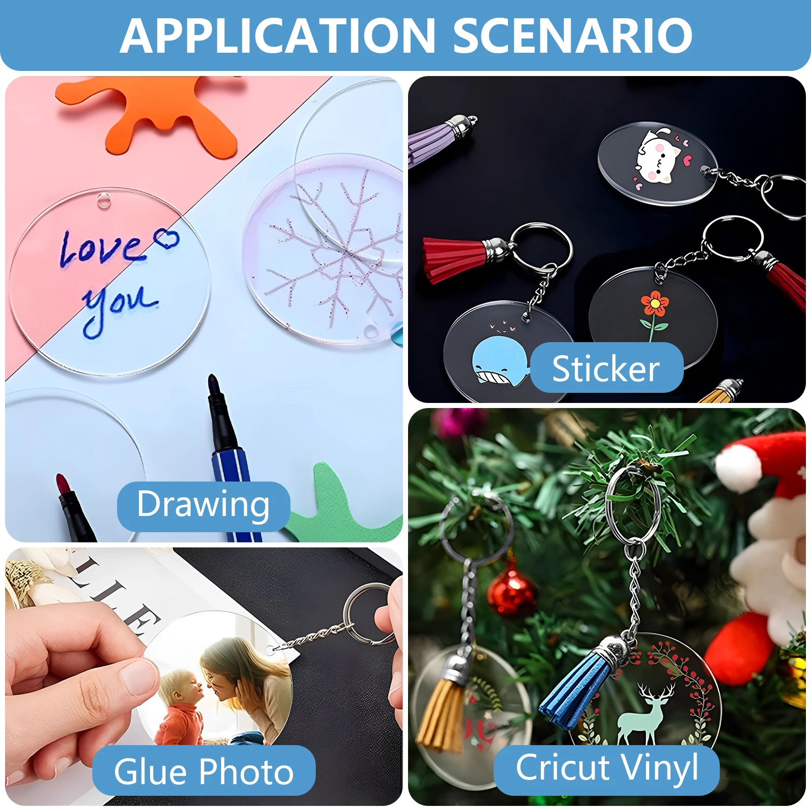 30Pcs Sublimation Keychain Blanks DIY Sublimation Blank Keychain with Tassels and Jump Rings Blank Key Chains