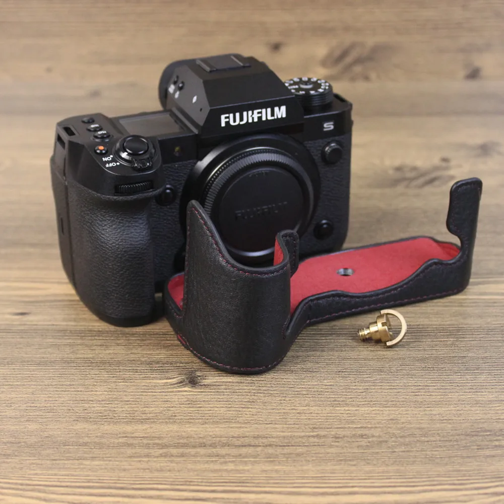 本革カメラ用保護カバー,X-H2 X-H2S pu/本革,ハーフベースボディ,Fuji
