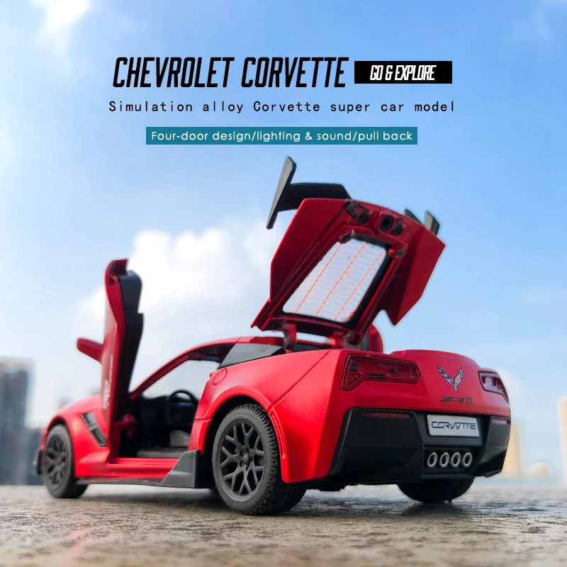 1:32 игрушечный автомобиль Chevrolet Corvette супермашина модель автомобиля литые модели