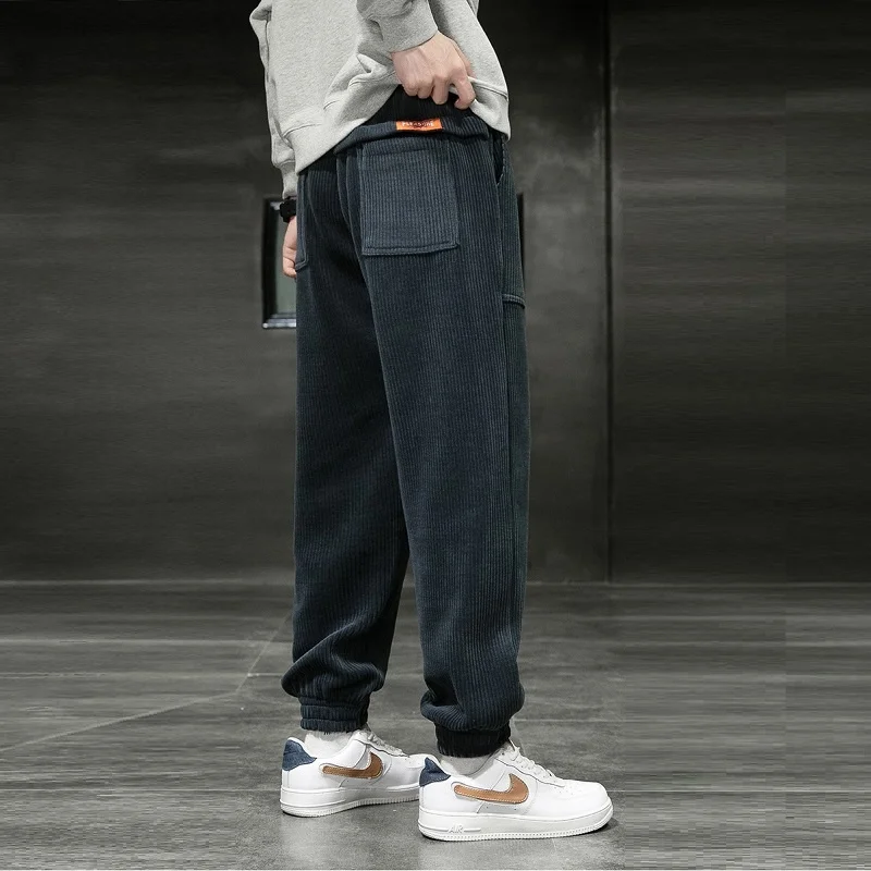 2023 New Autumn Winter Corduroy Sweatpants Men Baggy Joggers