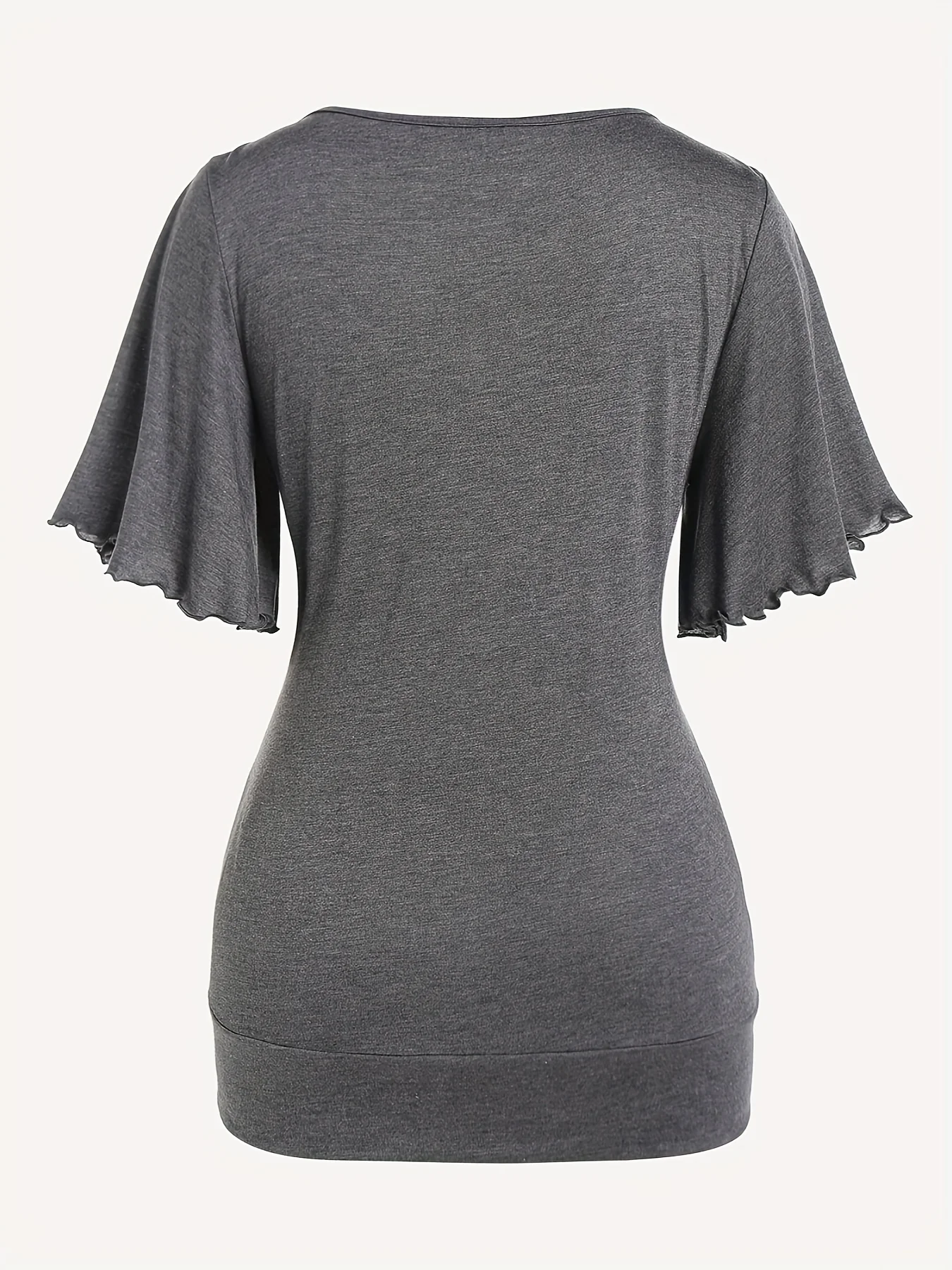 European and American new hit fashion women’s pleated chain embellished V-neck plus-size T-shirt top Best Sellers In Women's Clothing