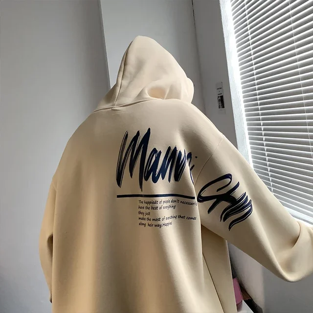 2025 Spring Men's Graffiti Printed Letters Hooded Sweatshirt Classic Kangaroo Pocket Hoodie Trendy Street Hip Hop Hoodies 1