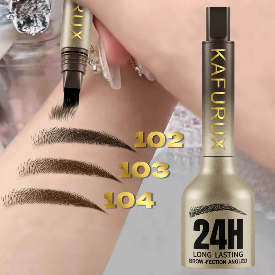 3D Dye Eyebrow Pencil Hairling Anti-smudge Waterproof Long Lasting Black Brown Large Brush Natural Wild Eyebrow Enhancers Cream 5