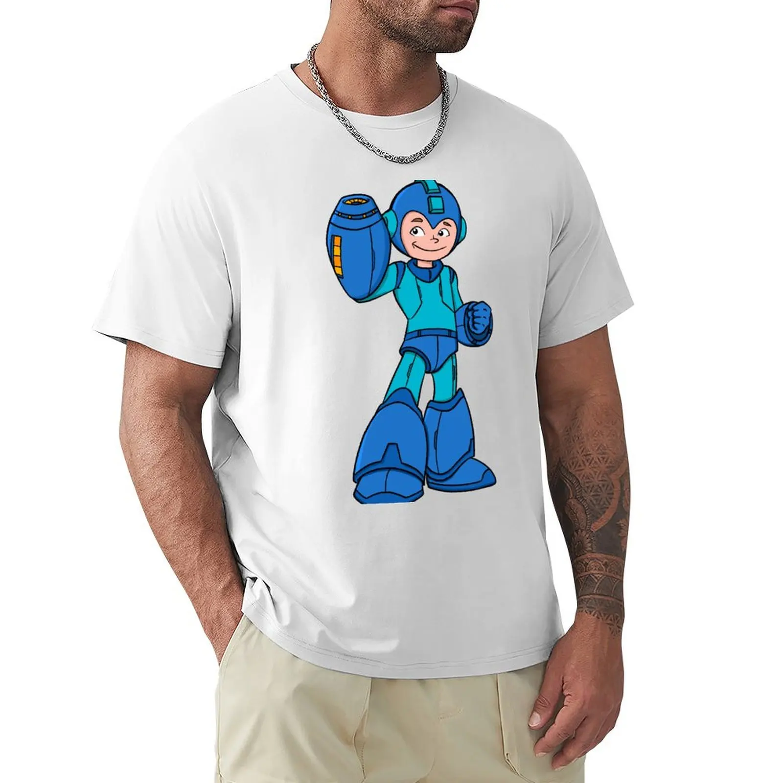 

Megaman T-shirt summer tops cute clothes black t shirts for men
