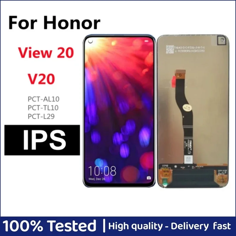 ЖК-дисплей 6,4 дюйма для Huawei Honor V20 View 20, ЖК-дисплей с сенсорным экраном и дигитайзером, для замены ЖК-дисплея Honor View 20