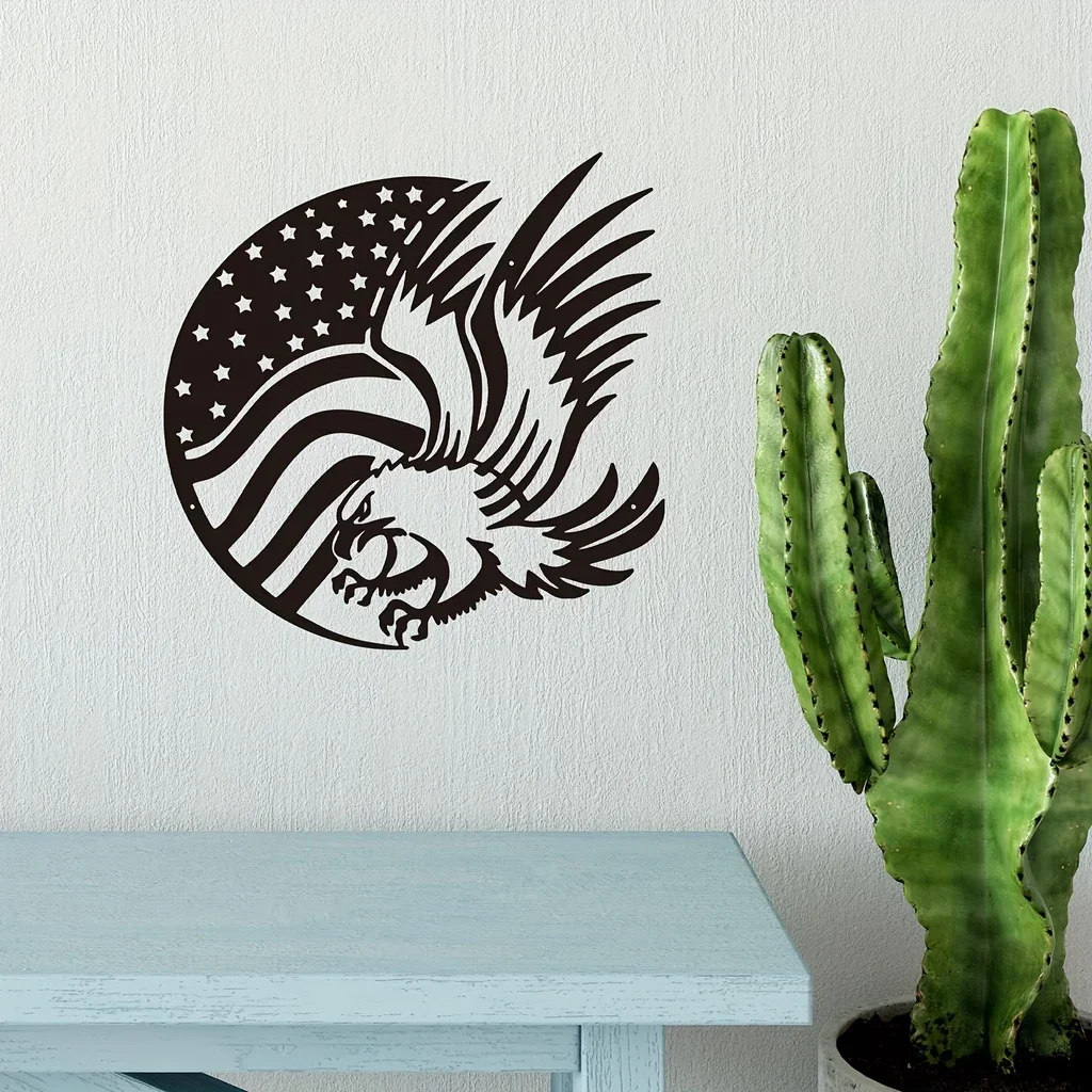 

Personalized American Eagle Metal Wall Art for Outdoor Decor - Perfect Gift for Family, and Independence Day Celebrations