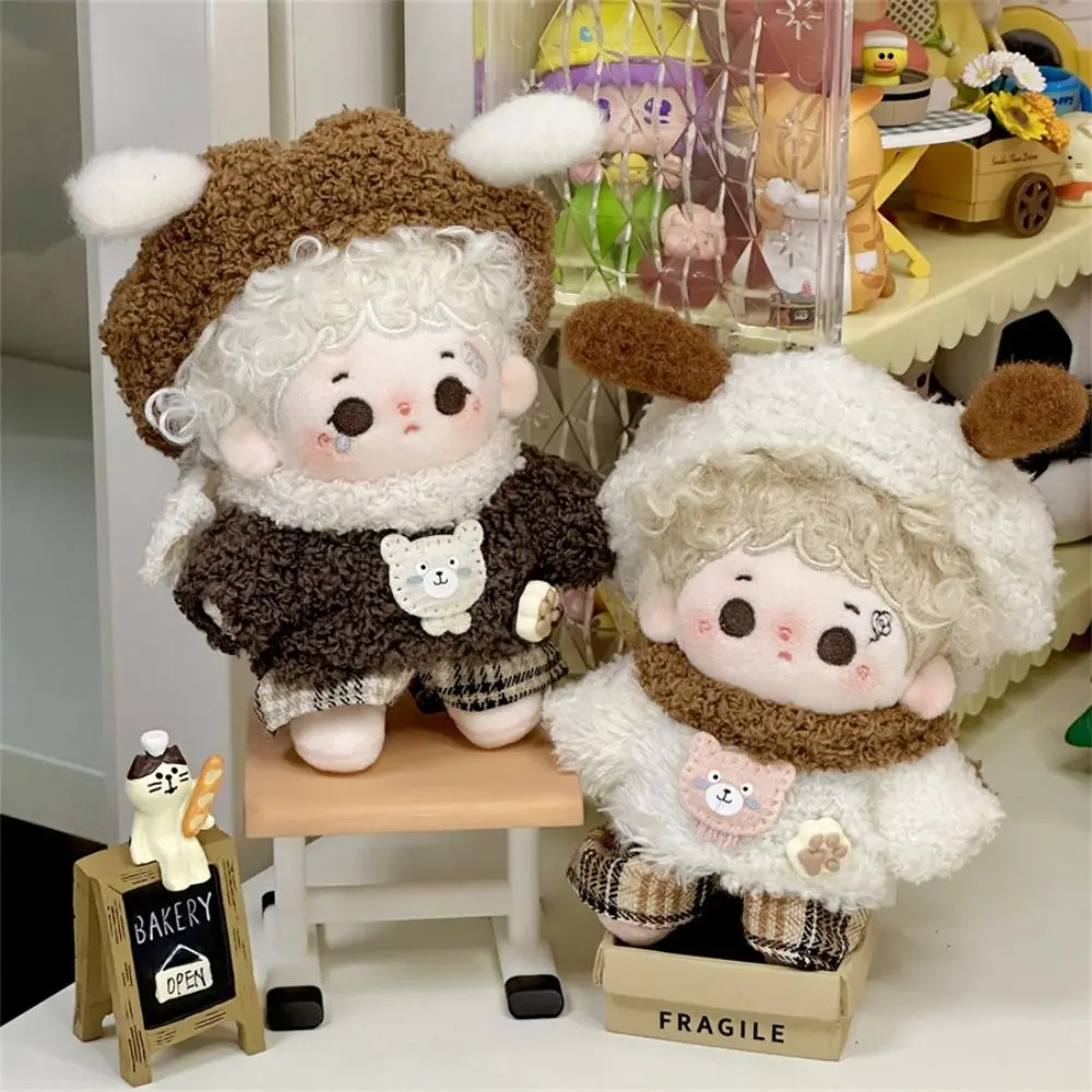 Puppy Bear Hat 10cm Cotton Doll Clothes Stuffed Doll Outfit Clothing Plush Doll Costume Suit Pant T-shirt Suit Wearable