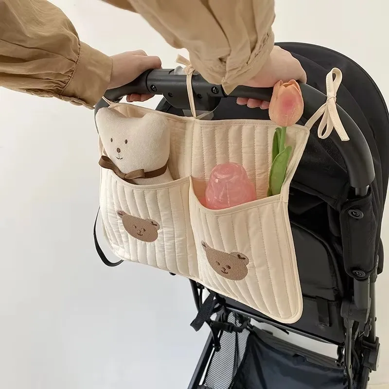  수납 가방 기저귀 젖병 장난감 유모차 걸이형 가방 다기능 휴대용 스트랩 패턴 수납 가방