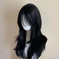 Perruque noire femme bandeau corps ondulé Rose filet à cheveux modèles en frange française haute qualité Simulation cheveux synthétique perruque 3