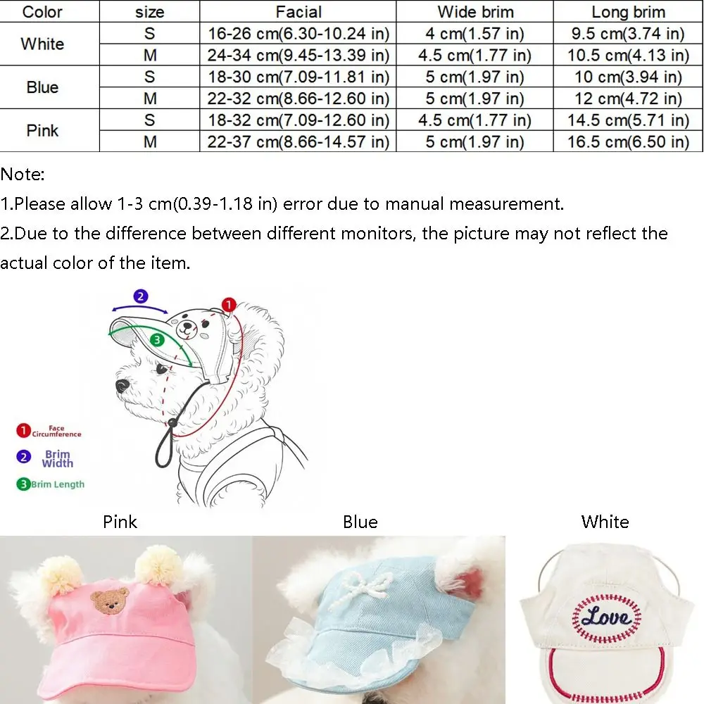 캐주얼 스타일 레터 자수 강아지 햇빛 가리개 모자 (귀 구멍, 조절 가능한 스트랩, 비치 바이저, 애완견 야구 모자, 데일리 사진 촬영용)