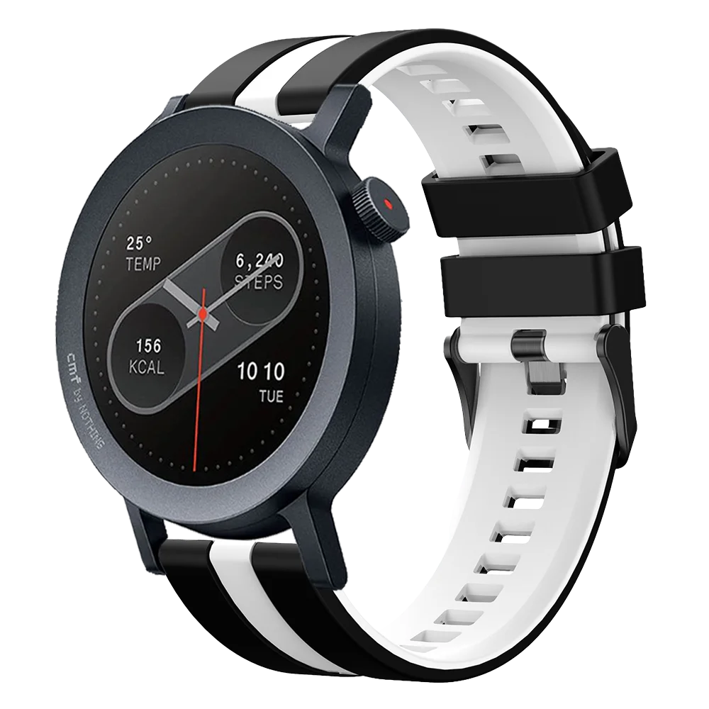 سوار ساعة من السيليكون مقاس 22 ملم متوافق مع ساعة...