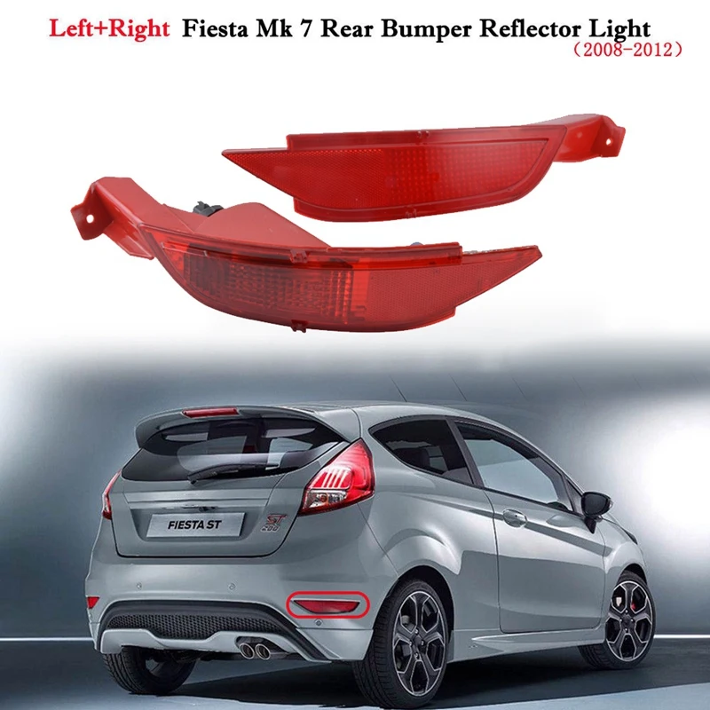 

Левый и правый задний бампер, отражатель, фонарь для Ford Fiesta Mk7 VII 2008- 2012 (с лампочкой)