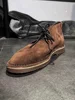 Italian Men Handmade Cow Suede Leather Shoes Vintage Lace Up High Top Casual Driving Shoes Comfortable Flats Business Work Shoes 3