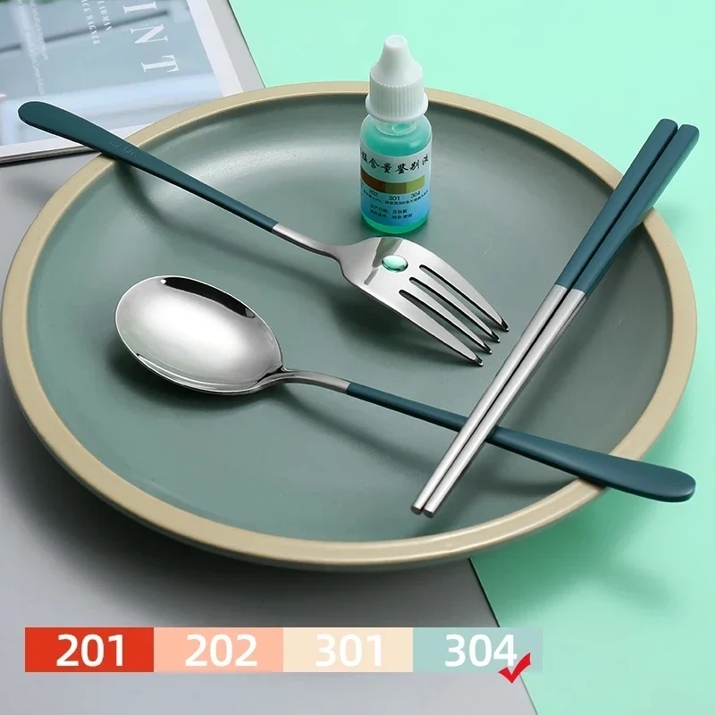 Tableware Set 304 Tableware Set Portable Cutlery Set Dinnerware Stainless Steel Knife Fork Spoon Travel Flatware With Box