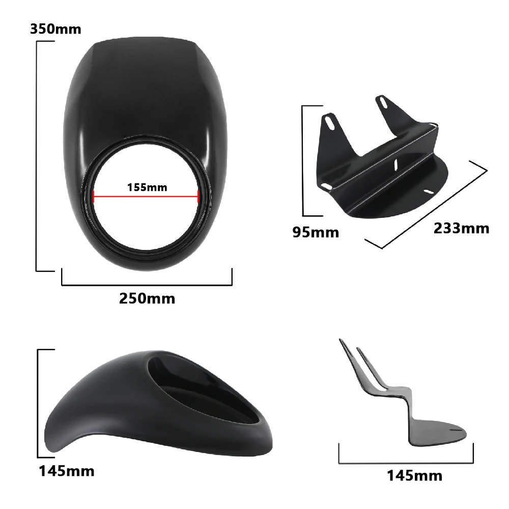 Scheinwerfergitter Für Harley Sportster XL 883 Iron 1200 | 5 3/4 Zoll ABS LED-Schutzgitter Schwarz