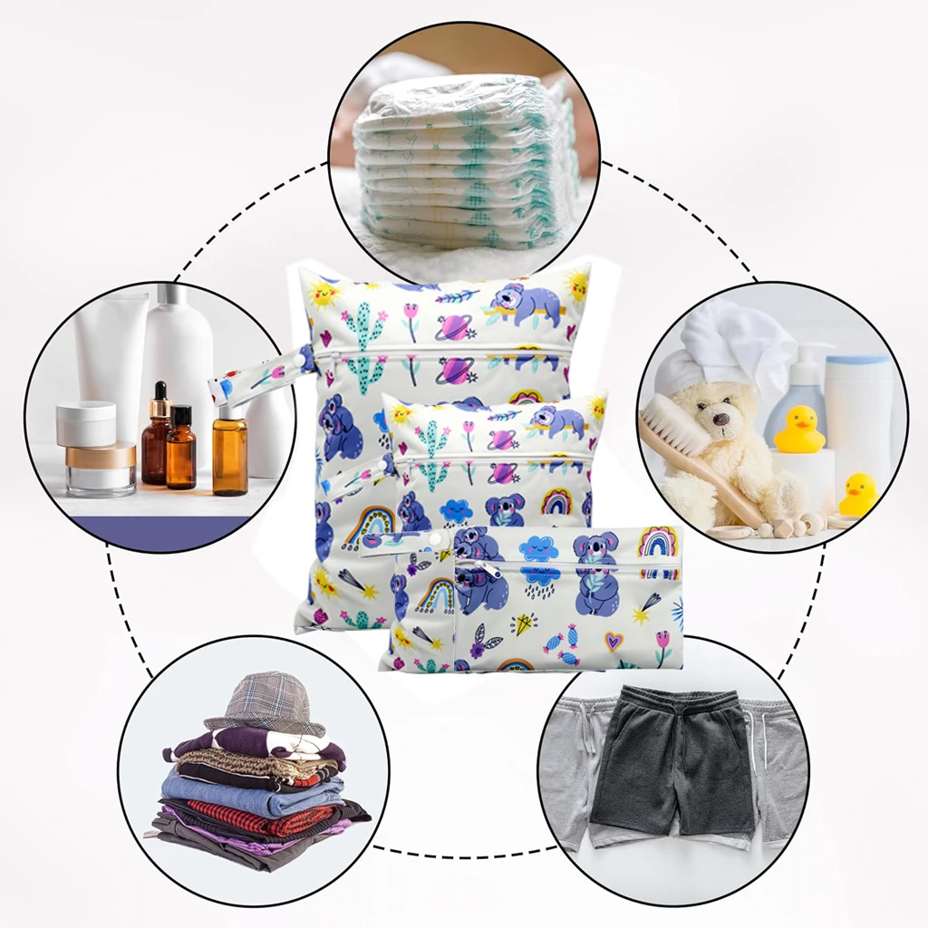 3pcs Set Wetbag Waterproof PUL Nappy Dry Bag for Diapers Inserts Mini Fashion Wet Diaper Bag Portable Storage mini wet bag