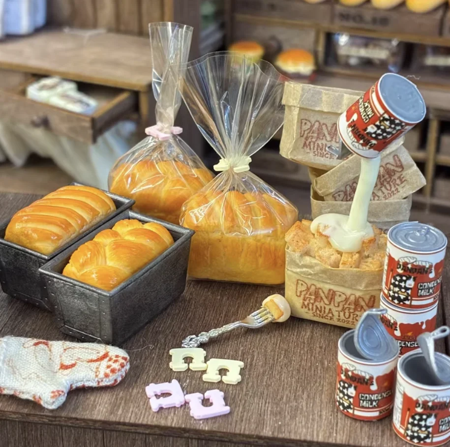 Handmade Premium Mini Food Set - Sandwich/Cake/Rainbow Cake/Hot Dog | Artisan Dollhouse Decor | Customizable Baking Miniatures