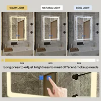 VOWNER Bathroom Medicine Cabinet with LED Lights and Mirror,  with Adjustable Shelf, Defogger, Memory 3-Color Mode, Dimmer 3