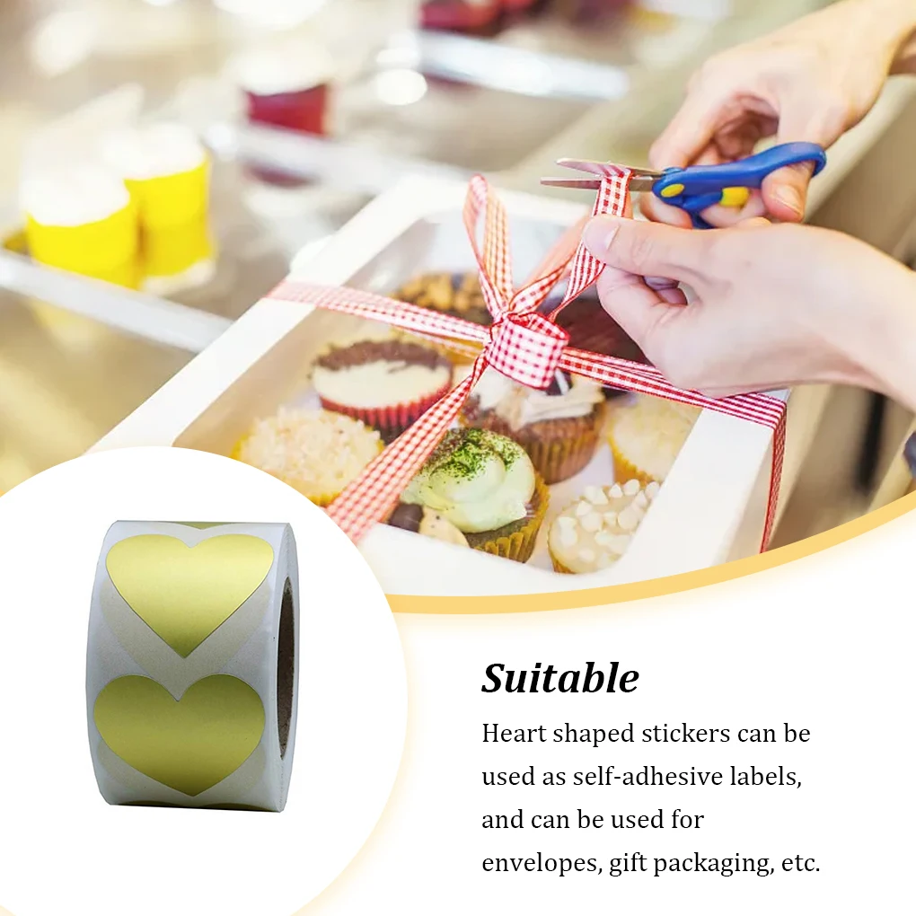 

Наклейки ручной работы с золотым сердцем, самоклеящиеся Стикеры для канцелярских принадлежностей, клеящиеся этикетки для рукоделия, подарочная упаковка, подарочная коробка
