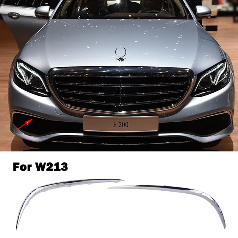 

A2138850174 A2138850274 For Mercedes Benz E Class Klass W213 E200 Travel Front Fog Lamp Strips Grille Cover Bumper Chromed Trim