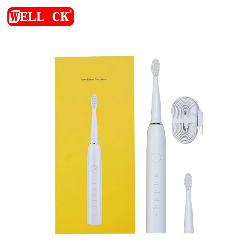 Dormitory Home Lady  USB Charging Full Body Waterproof Ultrasonic Electric Toothbrush DuPont Brush Head Hollow Cup Motor
