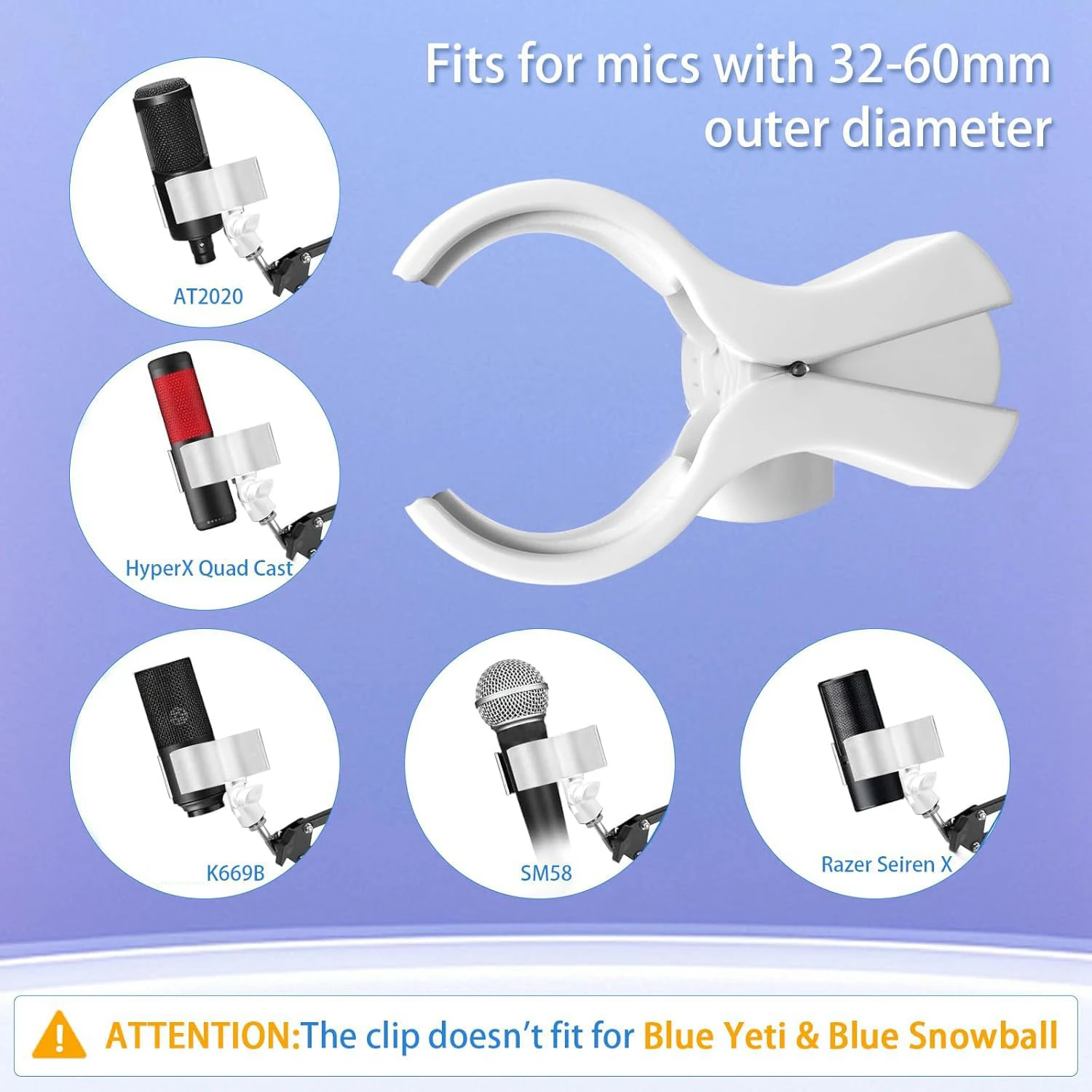녹음 스튜디오용 조절 가능한 마이크 홀더 클립 콘덴서 마이크 AT2020 AT2035 K669(5/83/8 나사 어댑터 포함)