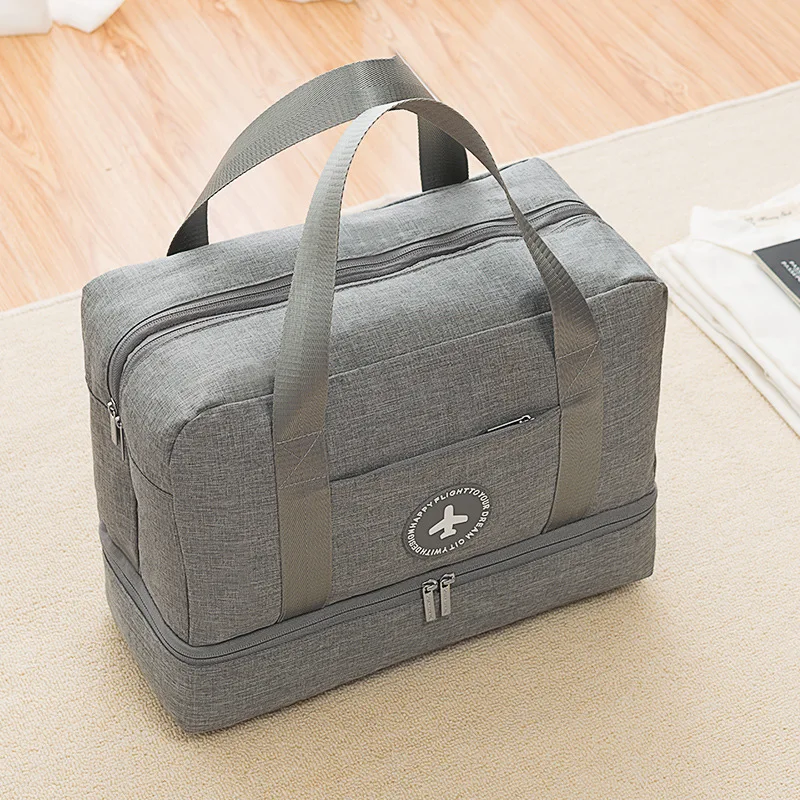 New Cationic Fabric Waterproof Travel Bag Large Capacity Double Layer Storage Bag Portable Duffle Bags Packing Cube Weekend Bags
