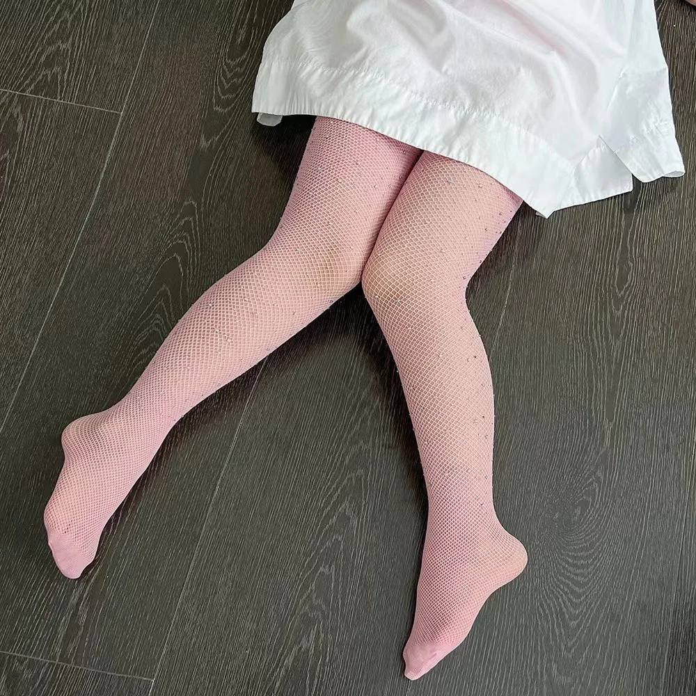 Ballet Tights Girls Kids Sequin Mesh Fishnet Pantyhose Stockings Leggings