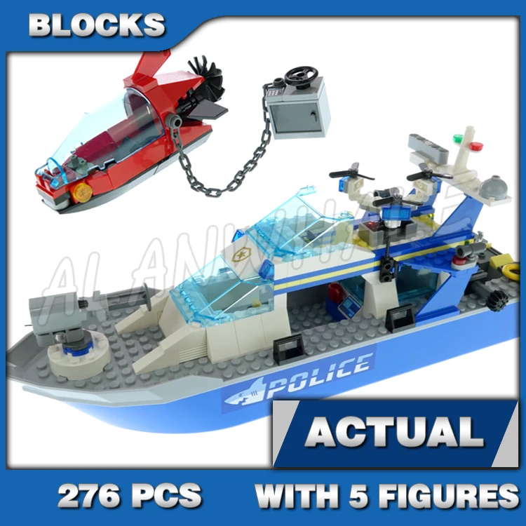 

276pcs City Urban Police Patrol Boat Control Station Surveillance Drone Minisub 20277 Building Block Toys Compatible With Model