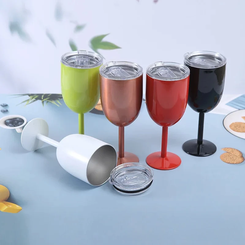 Wine Glass Stainless Steel Thermos Vacuum Bottle 1pc 10oz