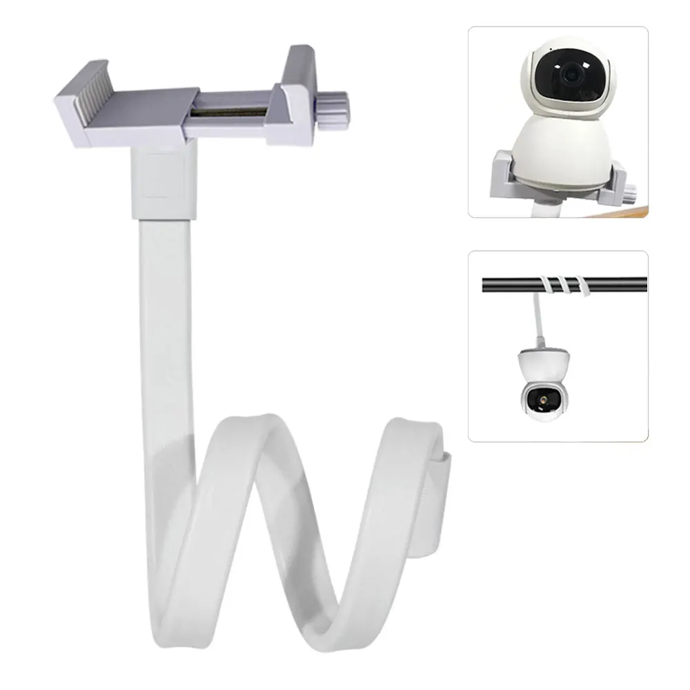Camera Accessory Camera Holder Stand Universal Baby Monitor Holder Longer Flexible Silicon Baby Camera Stand IP Camera Mount Hole-Free Crib Cradle Rod